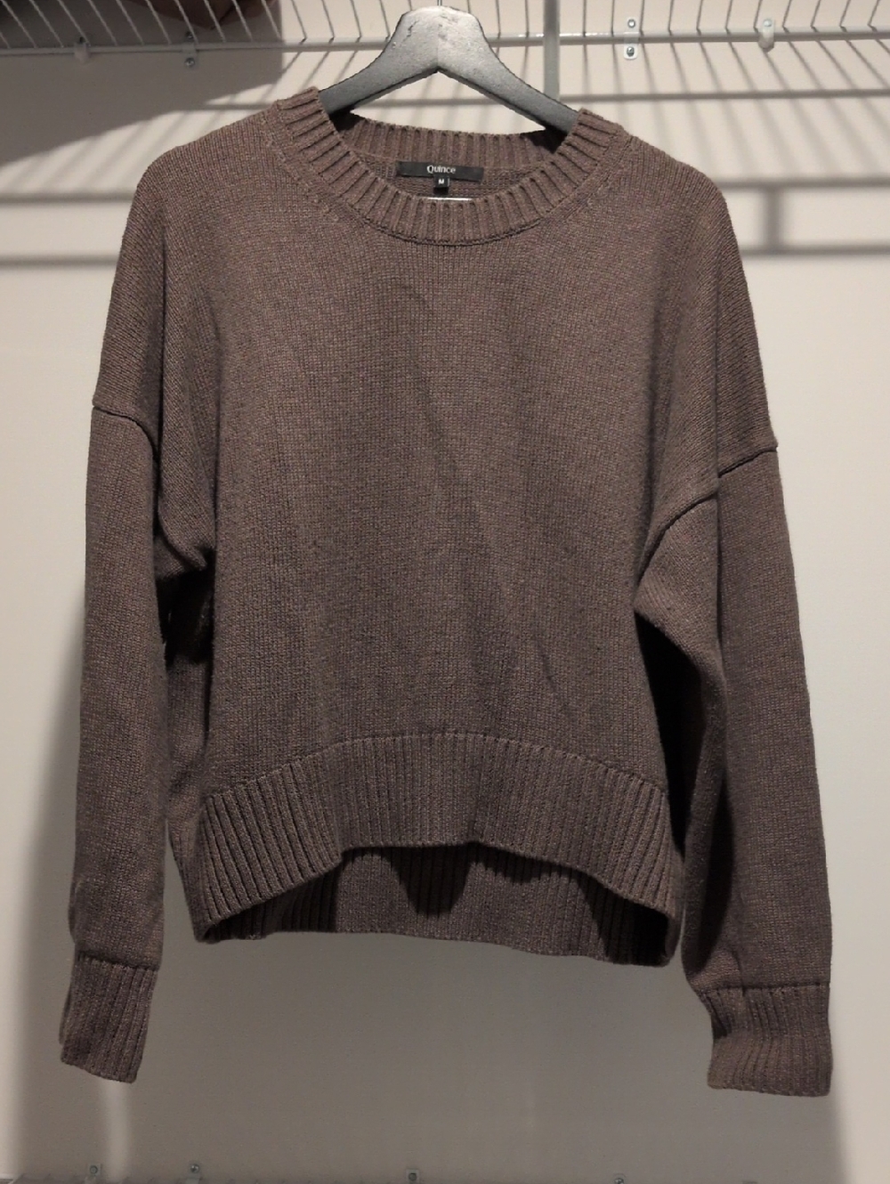 Quince Women's Crewneck Sweater in Taupe Brown